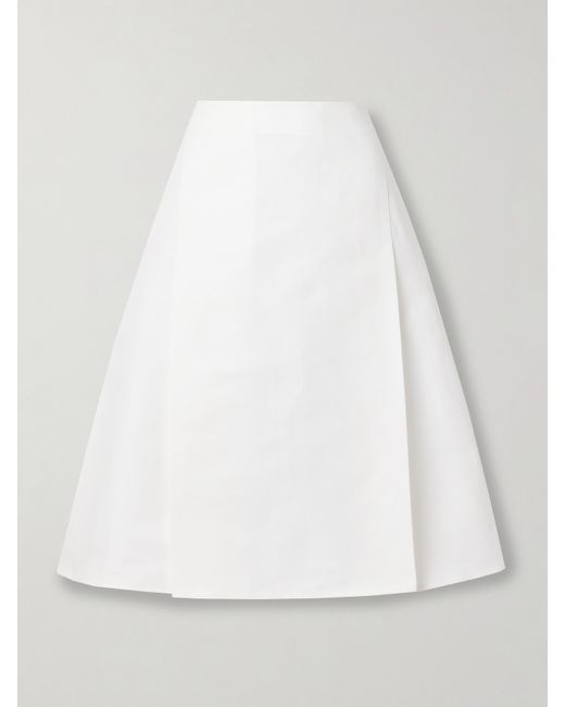 Marni Pleated Cotton Midi Skirt