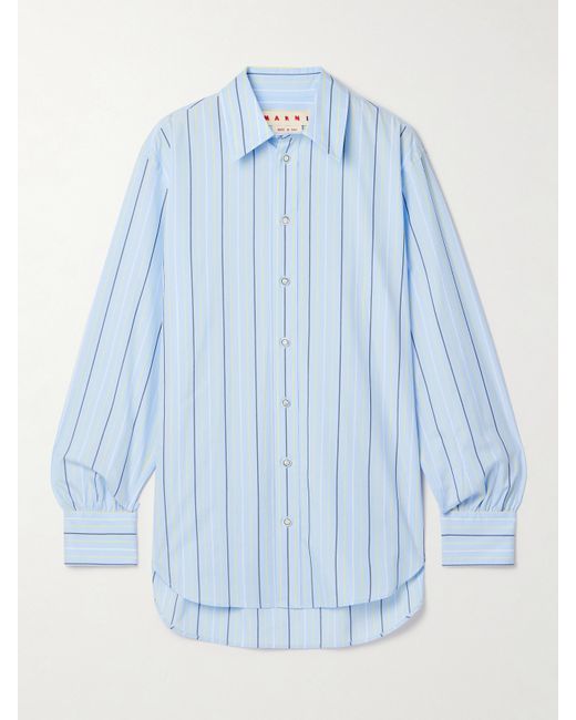 Marni Oversized Striped Cotton-poplin Shirt