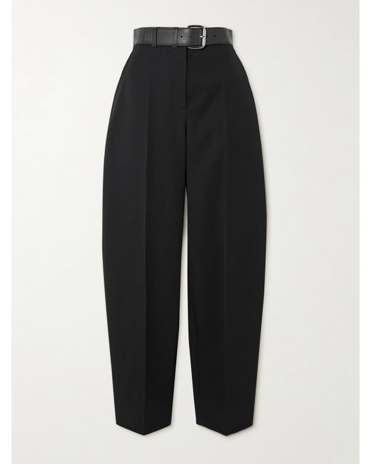 Alexander Wang Belted Pleated Wool Tapered Pants