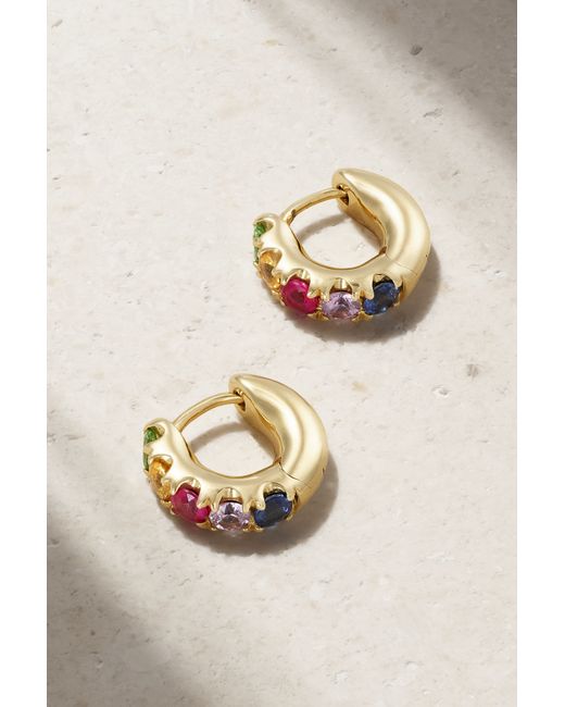 Roxanne First Super Duper Rainbow 14-karat Gold Sapphire And Garnet Earrings
