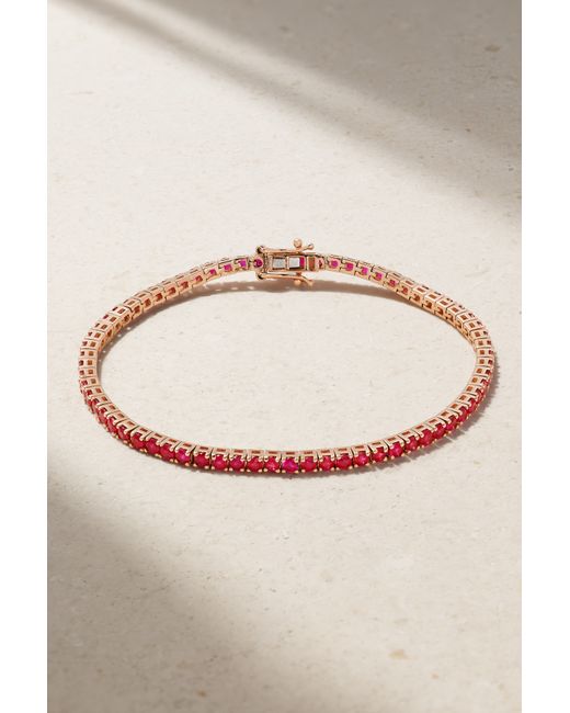 Roxanne First 14-karat Rose Gold Ruby Tennis Bracelet