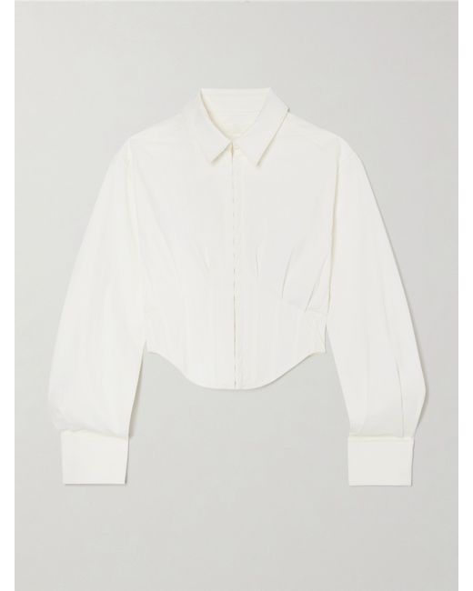 Dion Lee Cropped Cotton-blend Poplin Shirt