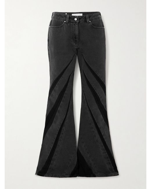 Dion Lee Paneled High-rise Flared Jeans