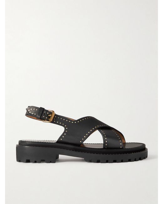 Isabel Marant Baem Studded Leather Slingback Sandals