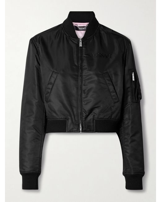 Versace Cropped Shell Bomber Jacket