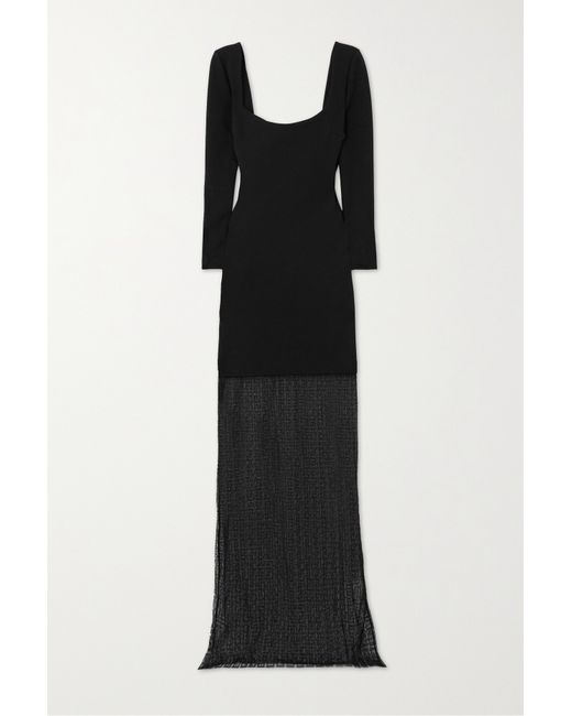 Givenchy Lace-trimmed Jersey Maxi Dress