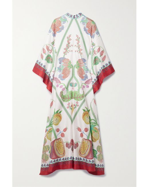 La Double J. Magnifico Printed Silk-twill Maxi Dress