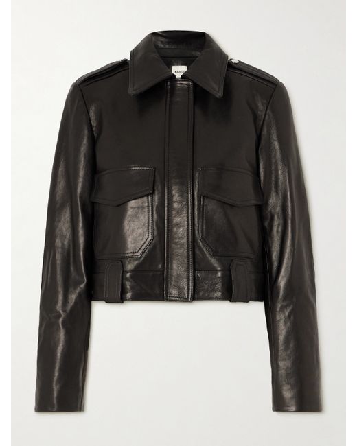 Khaite Cordelia Cropped Leather Jacket