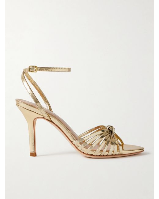 Loeffler Randall Ada Knotted Mirrored-leather Sandals
