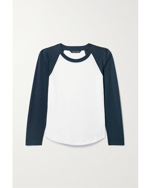 Veronica Beard Mason Slub Cotton-jersey T-shirt