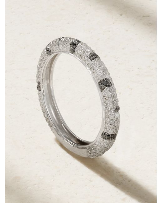Yvonne Léon Mini Alliance Zebre 18-karat White Diamond Ring