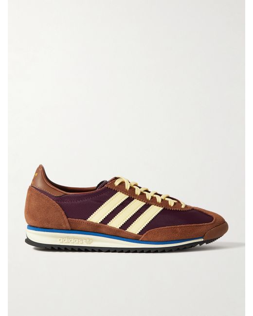 Adidas Originals Sl72 Leather And Suede-trimmed Mesh Sneakers
