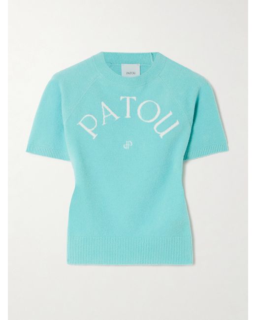 Patou Jacquard-knit Cotton-blend Sweater Light