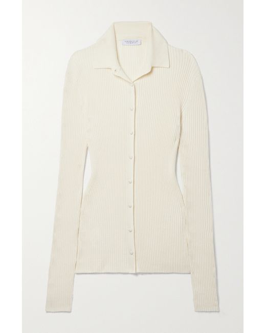 Gabriela Hearst Onora Ribbed Cashmere And Silk-blend Cardigan