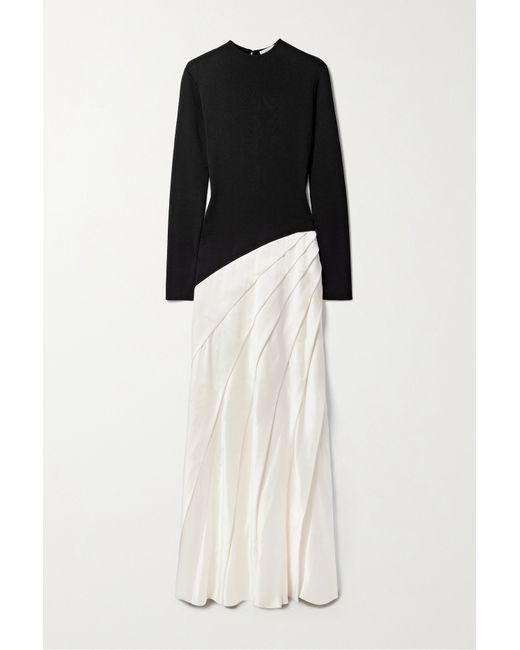 Gabriela Hearst Ismay Paneled Silk And Pleated Satin Maxi Dress