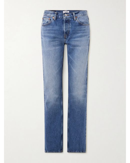 Re/Done Net Sustain Easy Mid-rise Straight-leg Organic Jeans Mid denim