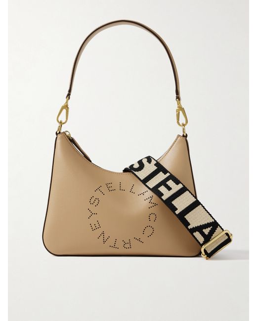 Stella McCartney Logo-perforated Vegetarian Leather Shoulder Bag