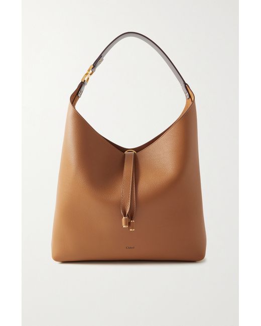 Chloé Net Sustain Marcie Two-tone Textured-leather Shoulder Bag
