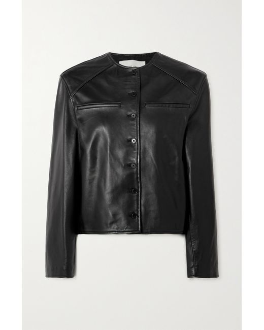 Loulou Studio Net Sustain Brize Cropped Leather Jacket