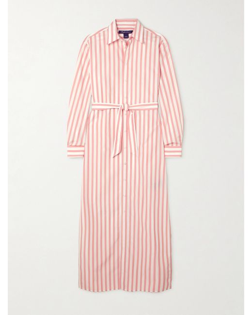 Ralph Lauren Collection Ysabella Striped Cotton-poplin Maxi Shirt Dress