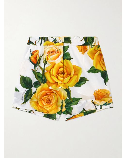 Dolce & Gabbana Floral-print Cotton-poplin Shorts