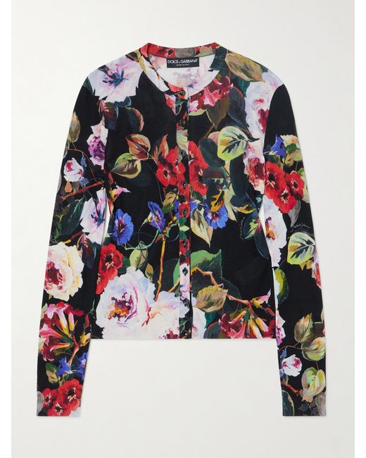 Dolce & Gabbana Floral-print Silk Cardigan