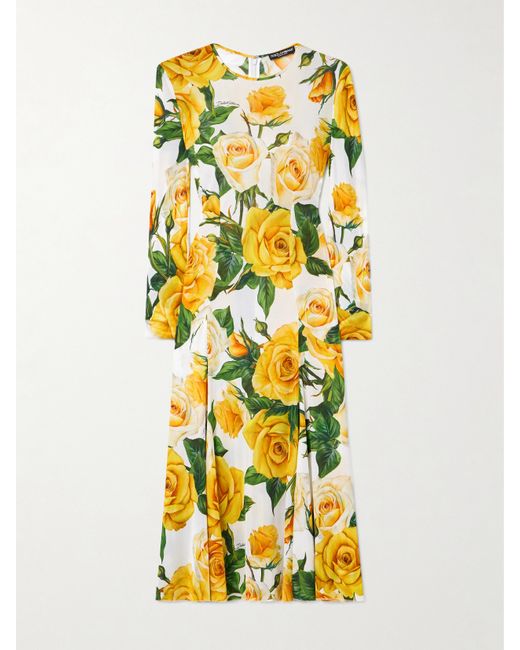 Dolce & Gabbana Floral-print Organza Midi Dress