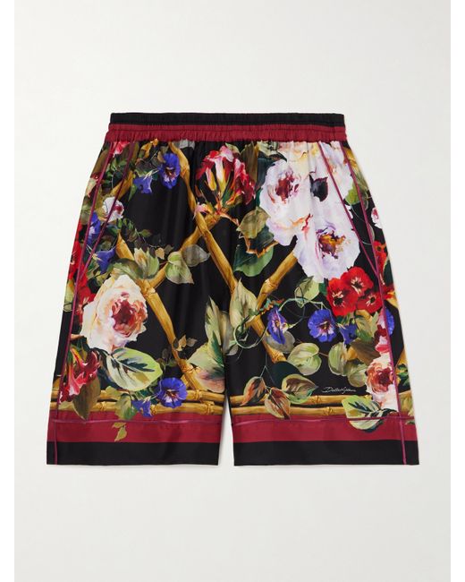 Dolce & Gabbana Floral-print Silk Shorts