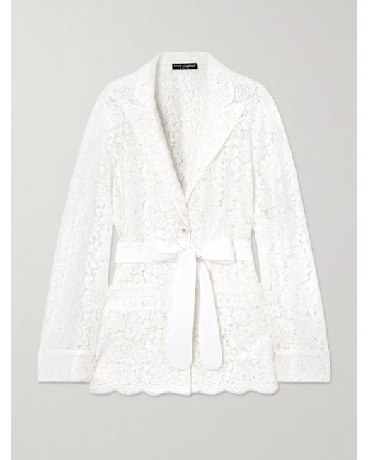 Dolce & Gabbana Belted Corded Lace Jacket