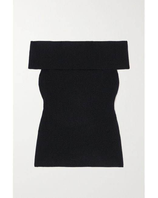 Allude Off-the-shoulder Wool And Cashmere-blend Top