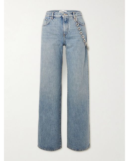 Loewe Chain-embellished Mid-rise Straight-leg Jeans