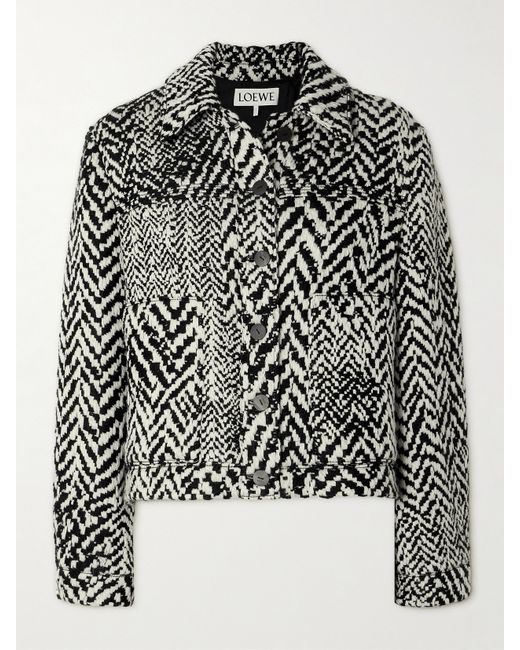 Loewe Herringbone Wool-blend Tweed Jacket