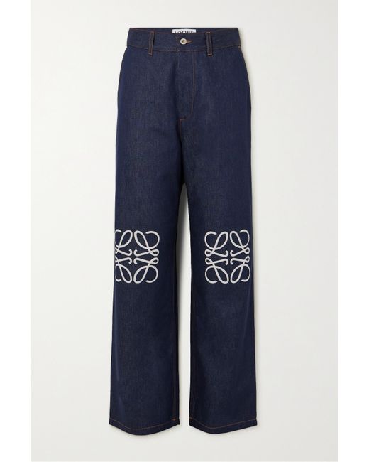 Loewe Anagram Cutout High-rise Straight-leg Jeans