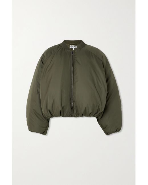 Loewe Leather-trimmed Padded Shell Bomber Jacket