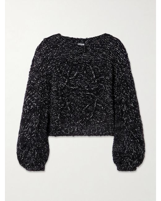 Loewe Anagram Embroidered Metallic Mohair-blend Sweater