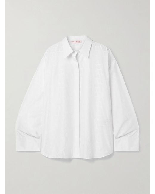 Valentino Garavani Jacquard Cotton-poplin Shirt