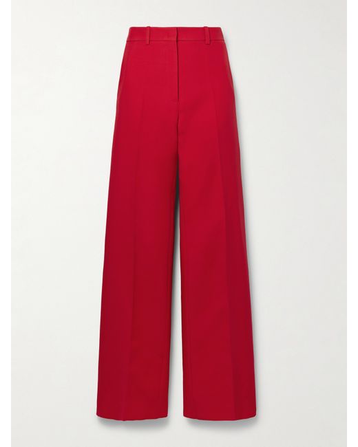Valentino Garavani Wool And Silk-blend Crepe Straight-leg Pants
