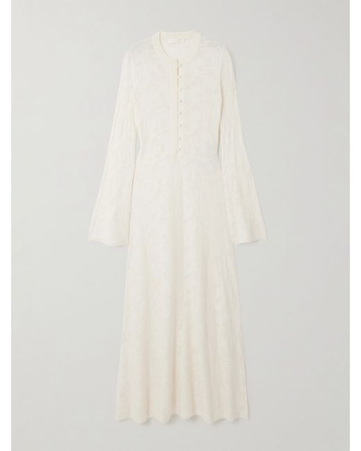 Chloé Wool And Silk-blend Midi Dress