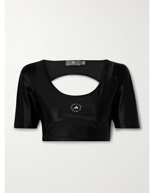 Adidas by Stella McCartney Truepurpose Cutout Cropped Stretch Recycled-jersey Top