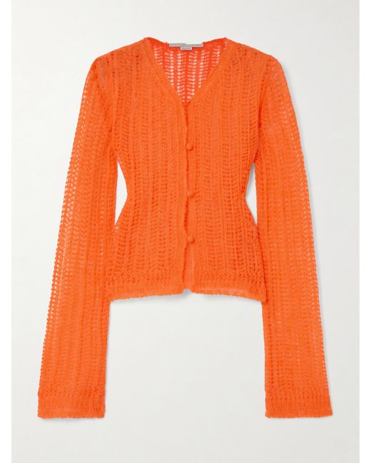 Stella McCartney Net Sustain Open-knit Alpaca-blend Cardigan