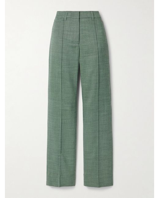 Stella McCartney Net Sustain Wool-blend Straight-leg Pants Turquoise