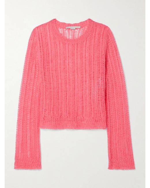 Stella McCartney Net Sustain Open-knit Brushed Alpaca-blend Sweater