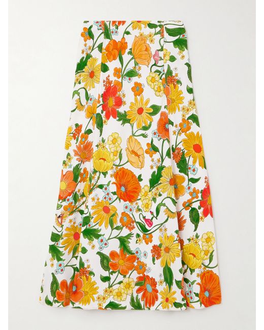 Stella McCartney Net Sustain Floral-print Twill Midi Skirt