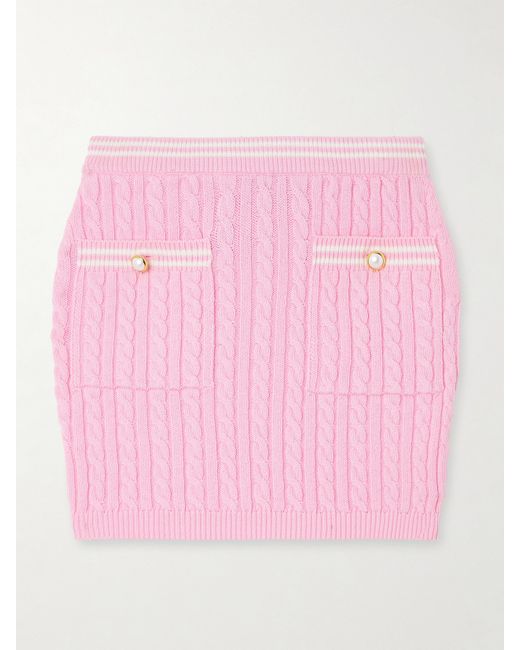Alessandra Rich Cable-knit Cotton Mini Skirt