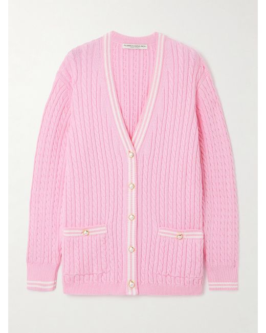 Alessandra Rich Cable-knit Cotton Cardigan