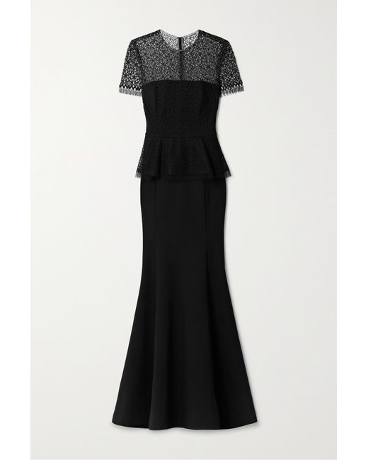 Jason Wu Collection Cotton-blend Corded Lace And Stretch-ponte Gown
