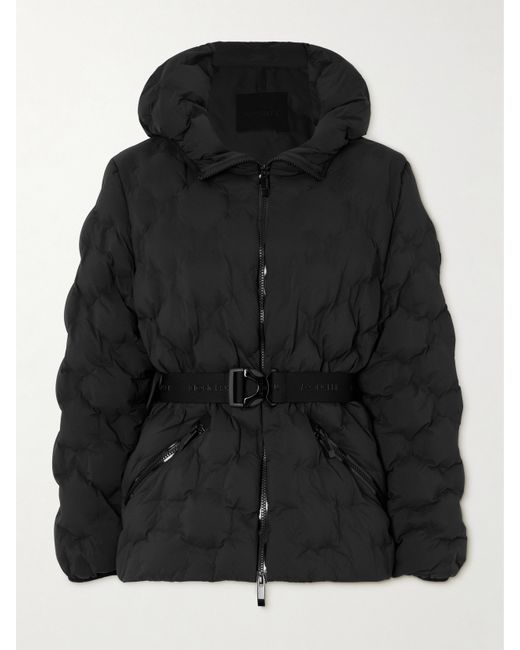 Moncler Adonis Belted Hooded Quilted Ripstop Down Jacket
