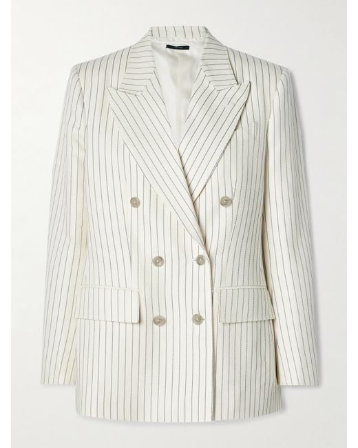 Tom Ford Double-breasted Pinstripe Wool-blend Twill Blazer