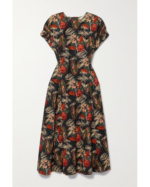 Ulla Johnson Devon Floral-print Cotton-poplin Midi Dress