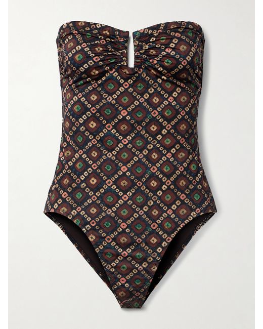 Ulla Johnson Monterey Strapless Printed Swimsuit